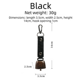NNEDSZ 4-Pack Black Bear Bell & Anti-Lost PU Keyring Accessory(14 x 3.5 x 2.5CM) - Magnetic Silencing Design, Outdoor Safety Alarm for Hiking, Camping & Pet
