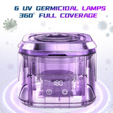 Muti-Functional Portable UV-C Ultrasonic Cleaner (49KHz) - 3 Time Modes for Deep cleaning and Sterilization, 340ml Stainless Steel Tank