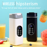 White Portable Wireless 420ML Blender Bottle (8.7x8.7x23.2CM) - 12-Blade Crushing Power, Self-Cleaning, USB Rechargeable for Juices & Smoothies