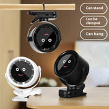 Black Portable Stroller Fan with LED Display - Bladeless Safety Clip-On Fan for Baby & Desk (4000mAh, 360 degree Rotation)