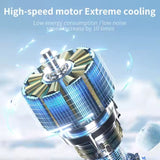 Grey New 100-Speed Portable Handheld Fan - Rechargeable Folding Turbo Mini USB Fan with Superconducting Cooling