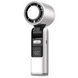 White New 100-Speed Portable Handheld Fan - Rechargeable Folding Turbo Mini USB Fan with Superconducting Cooling