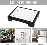 Portable Outdoor Half Step Stool Non-Slip Mobility Aid Large Platform 50x40cm for Elderly Home Car & Bath Use Black Base with White Top Mat