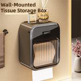 Cream White No-Drill Wall Mounted Toilet Paper Holder with Storage Shelf and Drawer - Waterproof Bathroom Tissue Dispenser for Roll & Face Tissue