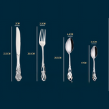 4Set / 16PCS Gold Royal Court Cutlery Set - Vintage Hollow Engraved 410 Stainless Steel Dinnerware with Gift Box