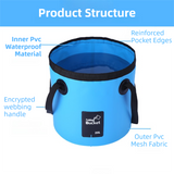 20L Green Outdoor PVC Folding Water Bucket - Portable Fishing Barrel, Camping Water Storage, Car Washing Bag