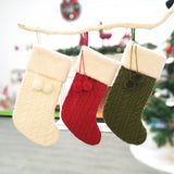 3 Pcs Large Cable Knit Christmas Stocking - Classic 43cm Holiday Decor for Fireplace Hanging (White+Red+Green)