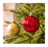 Red 50-Piece Assorted Christmas Bauble Set – Shatterproof Ornaments with Mixed Finishes for Holiday Tree Decor