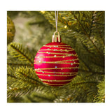 Red 50-Piece Assorted Christmas Bauble Set – Shatterproof Ornaments with Mixed Finishes for Holiday Tree Decor