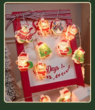 Cute Christmas Character LED String Lights – 3M 20-Light Christmas Gloves Battery Operated Fairy Lights for Tree & Window Decor
