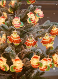 Cute Christmas Character LED String Lights – 6M 40-Light Santa & Snowman Battery Operated Fairy Lights for Tree & Window Decor