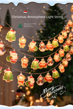 Cute Christmas Character LED String Lights – 6M 40-Light Santa Claus Battery Operated Fairy Lights for Tree & Window Decor
