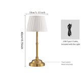 2 Pcs Gold and White Elegant Rechargeable Fabric Shade LED Lamp - Cordless Touch Stepless Dimmable Table Light