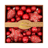 50-Piece Green Christmas Ornament Set – Assorted Shatterproof Baubles with Glitter Stars for Holiday Tree Decor