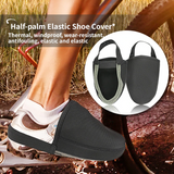 L Size Waterproof & Dustproof Cycling Half Shoe Covers, Windproof Warm Lycra Toe Cover with Dual Elastic Anti Slip Strap and Quick-Wear Design for Winter Road Mountain Biking and Outdoor Activities