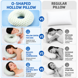 Green 30CM Round Ear Protection Pillow with Hole Design – Milk Silk Removable Cover and PP Cotton Core, Side Sleeper Pillow & Neck Support Cushion for Ear Pressure Relief