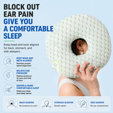 Gold 30CM Round Ear Protection Pillow with Hole Design – Milk Silk Removable Cover and PP Cotton Core, Side Sleeper Pillow & Neck Support Cushion for Ear Pressure Relief