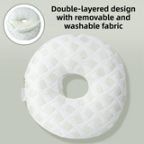 White 30CM Round Ear Protection Pillow with Hole Design – Milk Silk Removable Cover and PP Cotton Core, Side Sleeper Pillow & Neck Support Cushion for Ear Pressure Relief