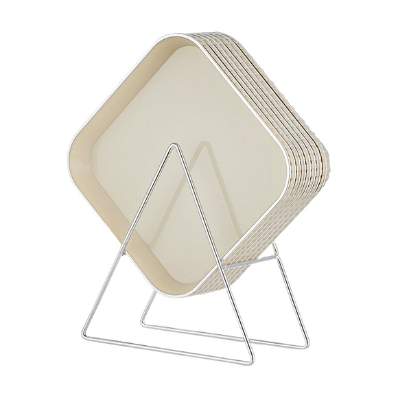 NNEDSZ Plastic spit dinner plates with iron bracket cream white (set of eight)