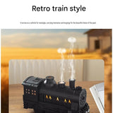 White Retro Train Aromatherapy Humidifier - 300ml Ultrasonic Cool Mist Diffuser with Jellyfish Smoke Ring, LED Night Light  for Bedroom Office Desk Decor
