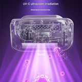Winter Home Cleaning Comfort Kit - White Retro Train Aromatherapy Humidifier and White Cordless UV Mite Remover Vacuum - 300ml Ultrasonic Mist with Jellyfish Smoke Ring, 400ml Dust Cup, LED Night Light, Remote Control for Bedroom and Bedding Cleaning