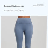 Blue S Size Women's High Waist 3/4 Yoga Leggings - Peach Hip Lift Design, Breathable Stretch Fabric for Gym Running and Daily Wear