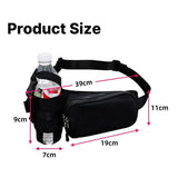 Winter Fitness Bundle - Black L size Women's High Waist 3/4 Yoga Leggings with Peach Hip Lift and Black Waterproof Sports Waist Bag with Bottle Holder for Running Gym and Outdoor Activities