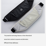 Red Running Waist Pack—Made of waterproof nylon with an adjustable strap (fits waist sizes 60–110 cm); features a three-pocket design to store a phone and keys, includes reflective strips for safety during night runs, and is suitable for running, mountain