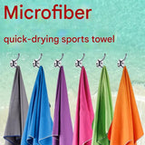 2 Piece Grey Microfiber Sports Towel Set -  152*76cm and 80*40cm Quick Dry Gym Towels, Ultra Absorbent Sweat Towel for Fitness Running Swimming, Lightweight Travel Friendly