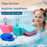 Green Portable Quick Dry Towel with  Elephant Storage Box  - Microfiber Cooling Sports Sweat Towel with Silicone Case  for Gym Swimming Travel