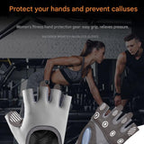 Pink L size Women's Half-Finger Fitness Gloves - Liquid Silicone Shock Absorption, Ice Silk Breathable Fabric, Non-Slip Grip for Gym Yoga Cycling Weight Training