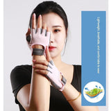 Grey S size Women's Half-Finger Fitness Gloves - Liquid Silicone Shock Absorption, Ice Silk Breathable Fabric, Non-Slip Grip for Gym Yoga Cycling Weight Training