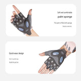 Grey L size Women's Half-Finger Fitness Gloves - Liquid Silicone Shock Absorption, Ice Silk Breathable Fabric, Non-Slip Grip for Gym Yoga Cycling Weight Training