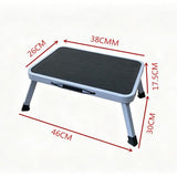 Compact Folding Carbon Steel Step Stool, Heavy Duty 150kg Capacity Step Stool with Non-slip Grooved Platform Mat and Secure Leg Lock Pins 46 x 30 x 17.5 cm