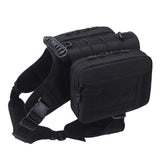 2-in-1 Black Dog Saddlebag Harness Backpack - Large Dog Adjustable Hiking Pack with Detachable Dual Side Pouches, Breathable Lining, Top Handle and Padded Neck Support