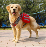 2-in-1 Black Dog Saddlebag Harness Backpack - Large Dog Adjustable Hiking Pack with Detachable Dual Side Pouches, Breathable Lining, Top Handle and Padded Neck Support
