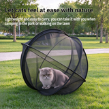 Blue 360° Panoramic Rolling Cat Playpen - 70cm Foldable Spherical Cat Safe Exercise Enclosure, One-Click Setup & Easy Storage for Indoor Outdoor Play and Training