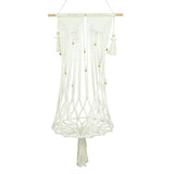 Boho Macrame Hanging Cat Hammock with Butterfly Bells & Tassels - 109cm Large Handmade Cotton Rope Cat Round Swing Bed, Indoor Outdoor Pet Lounge Chair