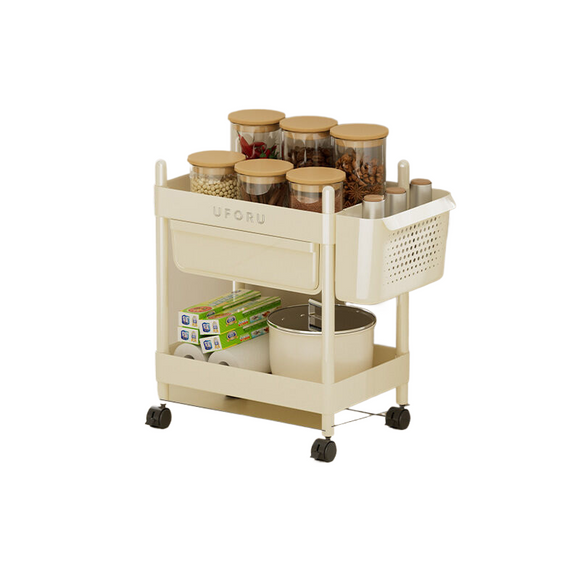 NNEDSZ 2-layer multifunctional storage rack (with hanging basket)