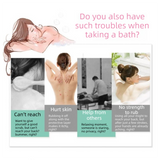 Pink 90cm Silicone Back Scrubber Long Exfoliating Bath Strap - Double Sided Massage Texture, Non Slip Grip Handles, Deep Cleansing Shower Tool for Home Spa
