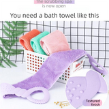 Orange 90cm Silicone Back Scrubber Long Exfoliating Bath Strap - Double Sided Massage Texture, Non Slip Grip Handles, Deep Cleansing Shower Tool for Home Spa