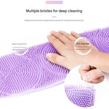 Orange 90cm Silicone Back Scrubber Long Exfoliating Bath Strap - Double Sided Massage Texture, Non Slip Grip Handles, Deep Cleansing Shower Tool for Home Spa