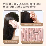 Green Personal Care Set - Silicone Scalp Massager Shampoo Brush and Long Exfoliating Back Scrubber Strap - Deep Cleansing, Gentle Massage, Non Slip Grip, Home Spa Essentials