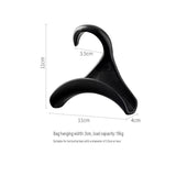 3-pack white Arched Wardrobe Bag Hook - Heavy Duty PP Plastic Hanger for Handbags, Ties, Scarves, Hats, Fits Rods Up to 3.5cm, Space Saving Closet Organizer