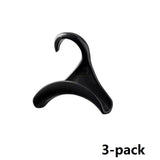 3-pack black  Arched Wardrobe Bag Hook - Heavy Duty PP Plastic Hanger for Handbags, Ties, Scarves, Hats, Fits Rods Up to 3.5cm, Space Saving Closet Organizer