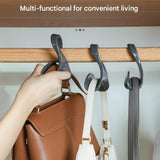 3-pack black  Arched Wardrobe Bag Hook - Heavy Duty PP Plastic Hanger for Handbags, Ties, Scarves, Hats, Fits Rods Up to 3.5cm, Space Saving Closet Organizer