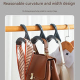 3-pack black  Arched Wardrobe Bag Hook - Heavy Duty PP Plastic Hanger for Handbags, Ties, Scarves, Hats, Fits Rods Up to 3.5cm, Space Saving Closet Organizer