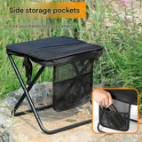 Green Portable foldable stool with a crossbody strap - High Carbon Steel Frame and Oxford Fabric Outdoor Camping Chair with Mesh Storage Pocket - Lightweight Travel Seat for Hiking Fishing and Festivals