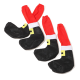 Christmas elements Chair Leg Covers 4-Pack - Festive Polyester Santa Boots for Dining Room - Christmas Table Decoration for Parties & Holiday Gathering