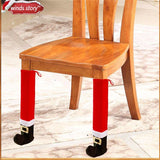 Christmas elements Chair Leg Covers 4-Pack - Festive Polyester Santa Boots for Dining Room - Christmas Table Decoration for Parties & Holiday Gathering